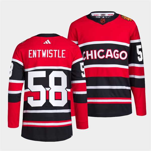 Men's Chicago Blackhawks #58 MacKenzie Entwistle Red Black 2022 Reverse Retro Stitched Jersey Dzhi,We sell and wholesale Men's Chicago Blackhawks #58 MacKenzie Entwistle Red Black 2022 Reverse Retro Stitched Jersey Dzhi on line form chian!